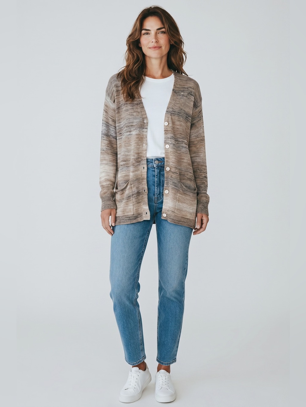 Project Long Sleeve Button Front Cardigan // Brown // Small